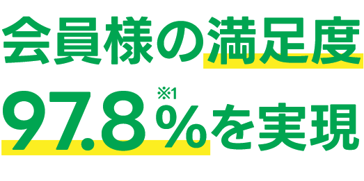 会員様の満足度97.8%を実現
